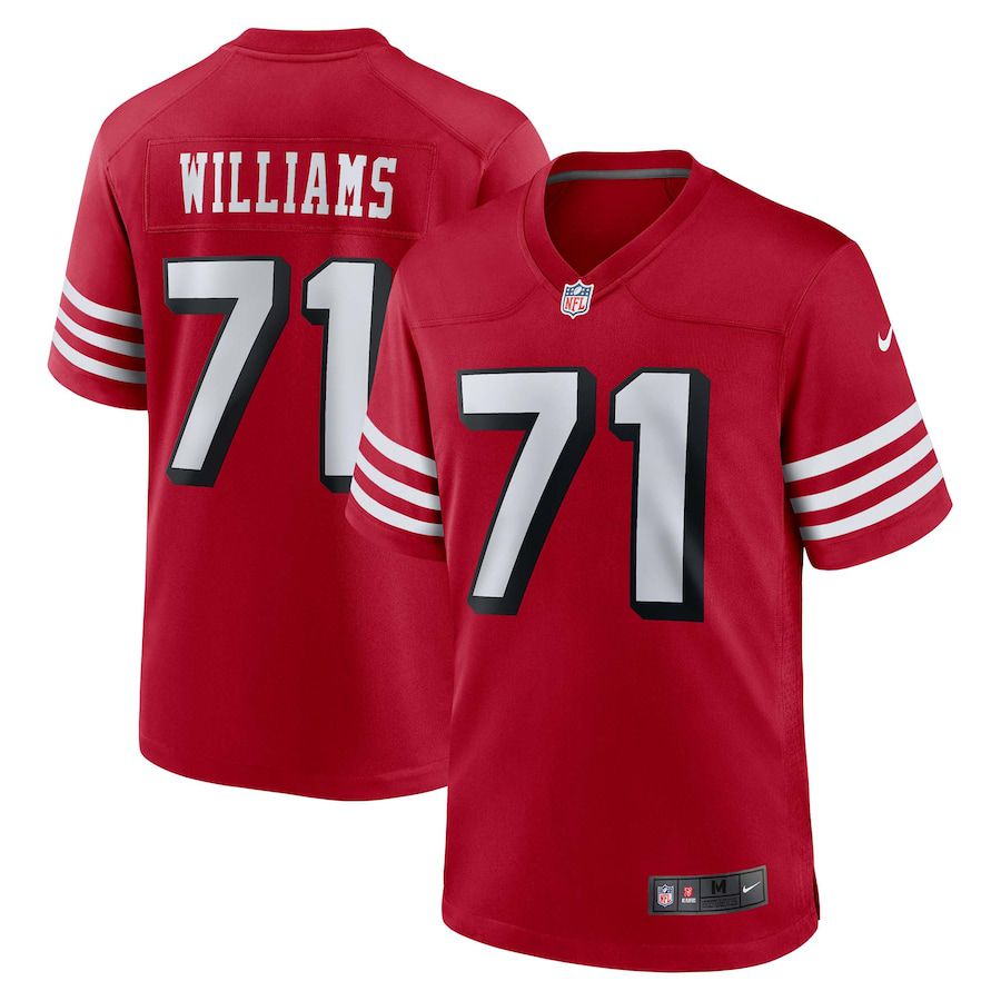 Men San Francisco 49ers 71 Trent Williams Nike Scarlet Alternate Game NFL Jersey